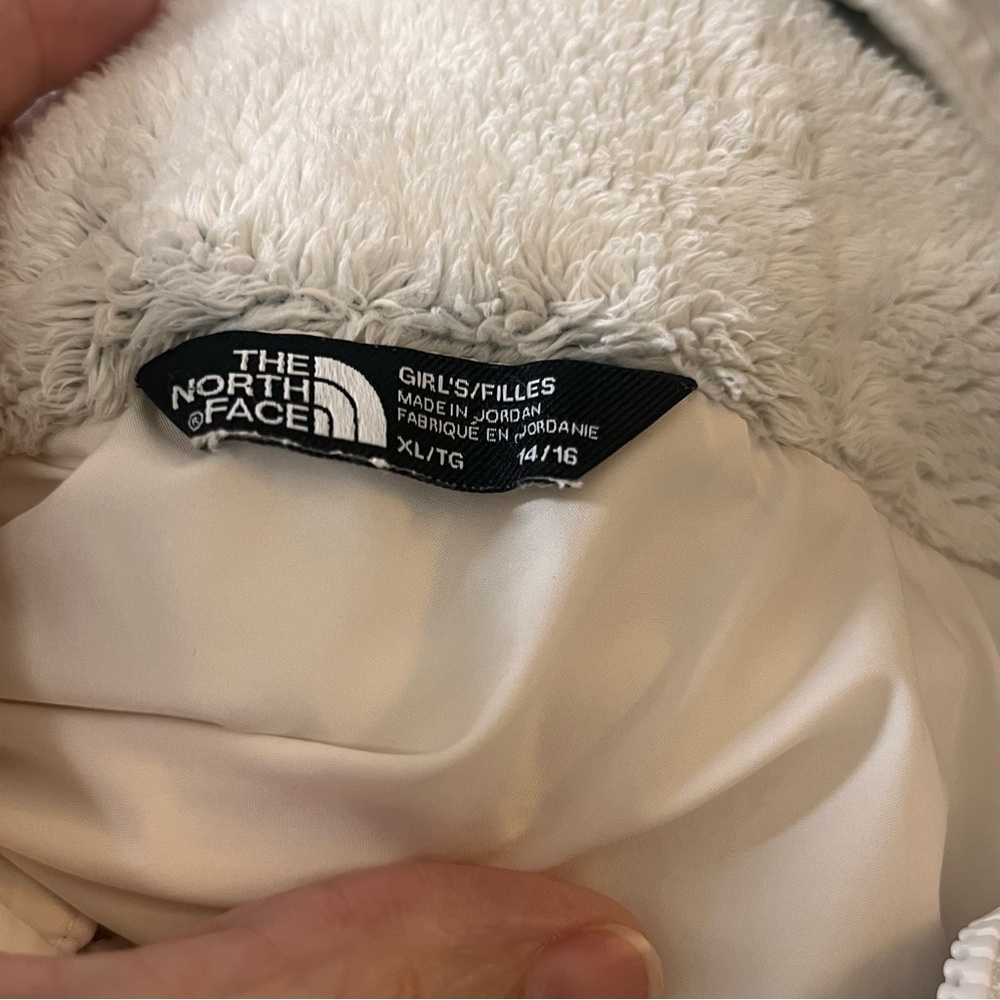 The North Face Girls Sherpa Mashup Full-Zip Hoodie Fleece Jacket Sz XL White - Picture 14 of 14